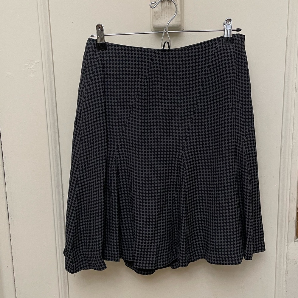 Y2K Vintage Alfani Petites Skirt Black and Gray Check Size 6P